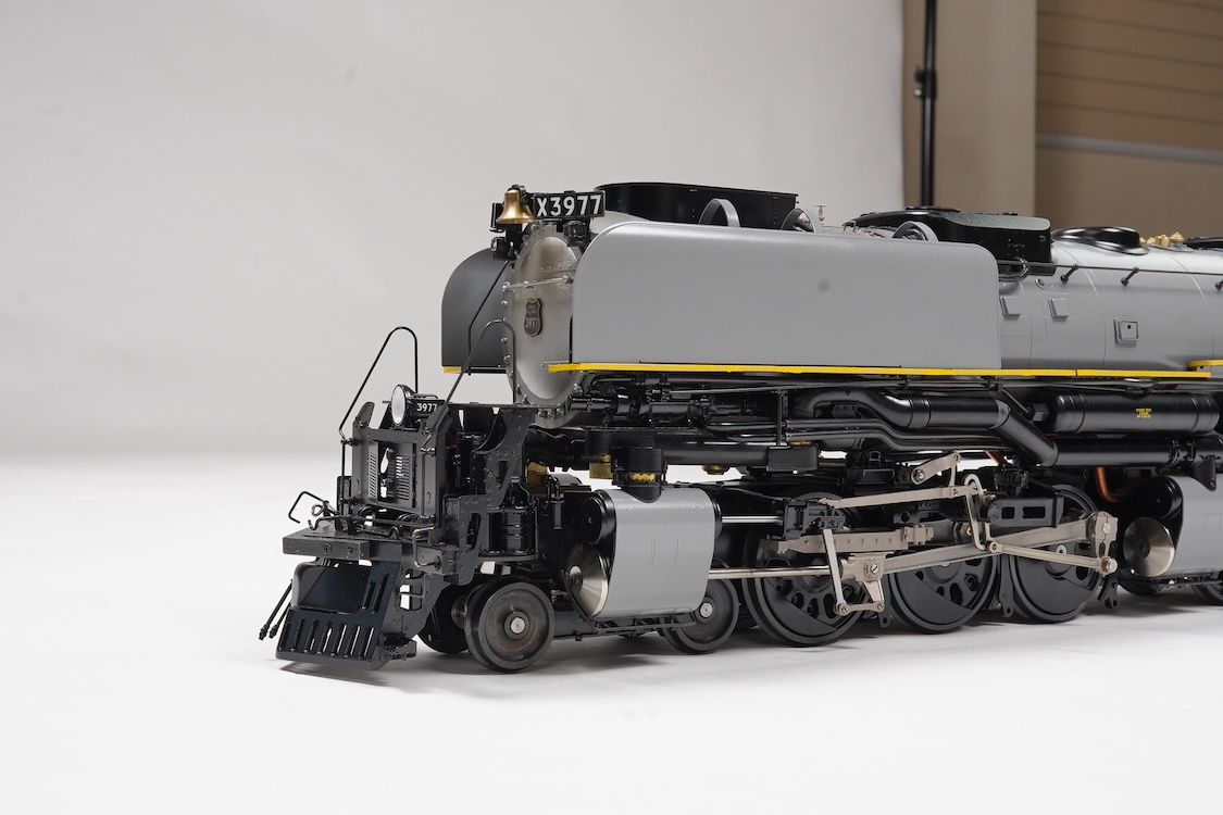 A Gauge One Aster Hobbies live steam Union Pacific Challenger 4-6-6-4 tender locomotive, 3977, the factory ‘Built Up’ version, spirit fired working four cylinder motion, with assembly instructions, operating instructions
